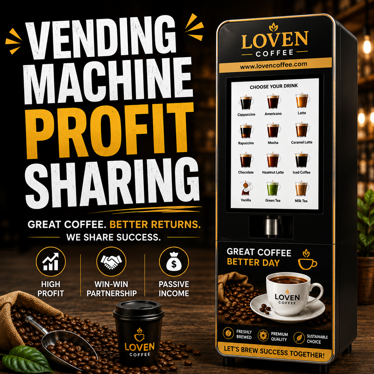 Coffee Vending Machine Profits Sharing
